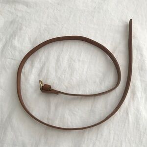 Light Brown Tan Skinny Buckle Belt Length 35" Width 1/2"